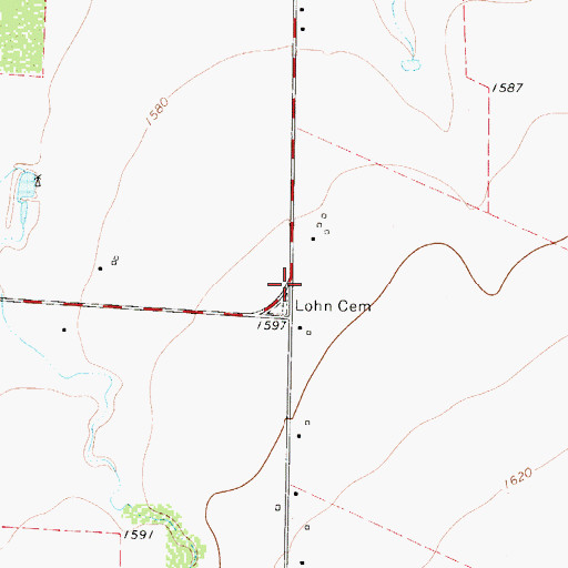 Topographic Map of Lohn Cemetery, TX