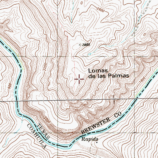 Topographic Map of Loma de las Palmas, TX