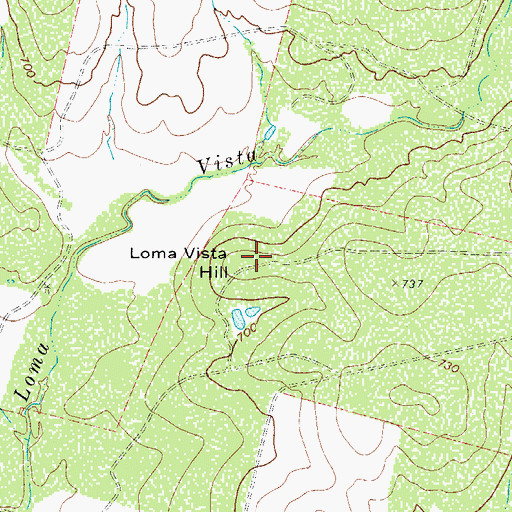 Topographic Map of Loma Vista Hill, TX