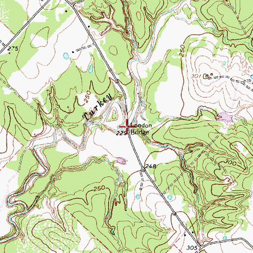 Topographic Map of London Bridge, TX