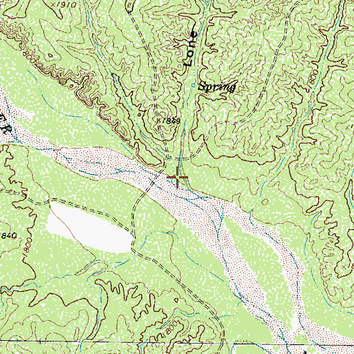 Topographic Map of Lone Canyon, TX
