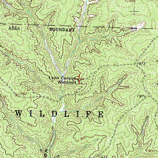 Topographic Map of Lone Canyon Windmill, TX