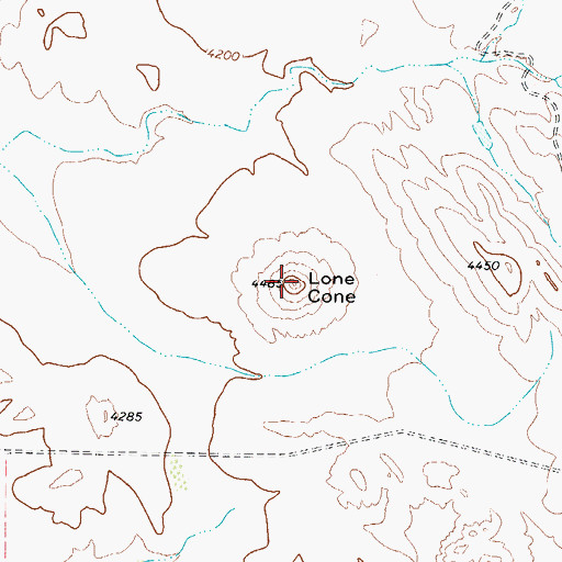 Topographic Map of Lone Cone, TX