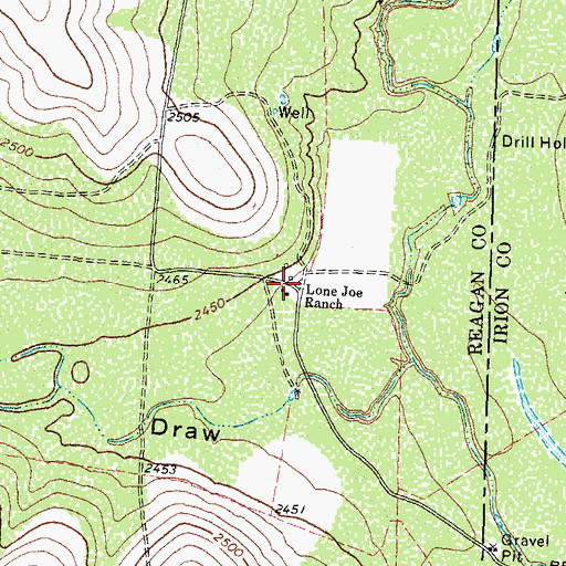 Topographic Map of Lone Joe Ranch, TX