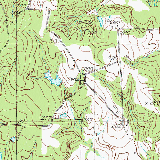 Topographic Map of Lone Oak Cemetery, TX