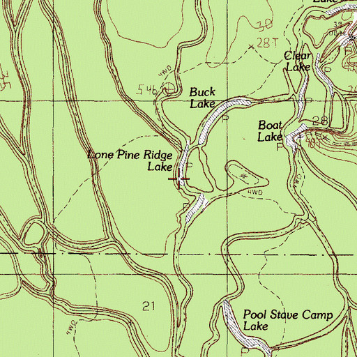 Topographic Map of Lone Pine Ridge Lake, TX