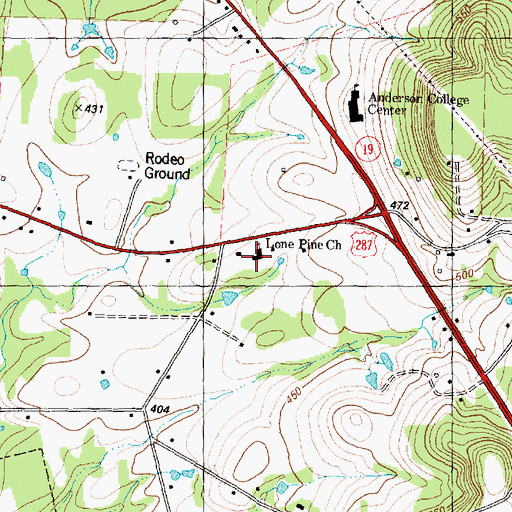 Topographic Map of Lone Pine School, TX