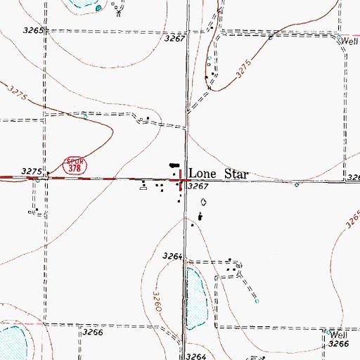 Topographic Map of Lone Star, TX