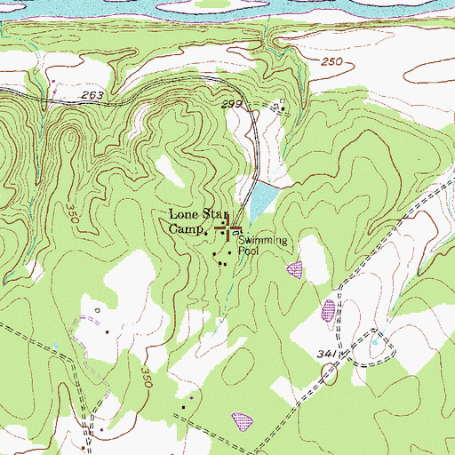 Topographic Map of Lone Star Camp, TX