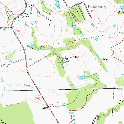 Topographic Map of Lone Star Cemetery, TX