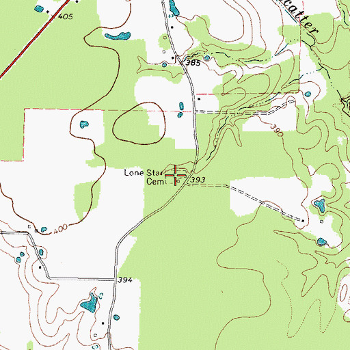 Topographic Map of Lone Star Cemetery, TX