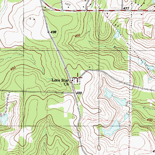 Topographic Map of Lone Star Church, TX