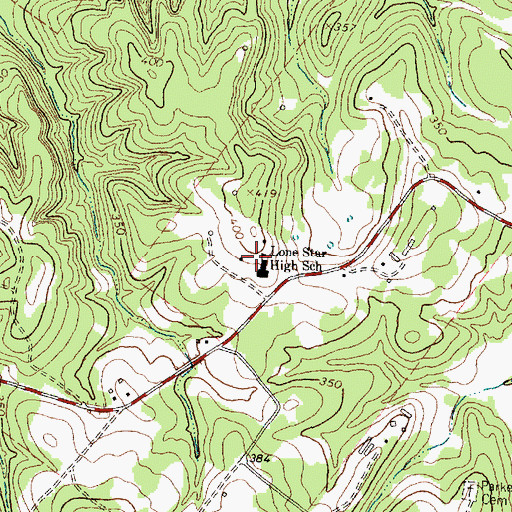 Topographic Map of Lone Star High School, TX