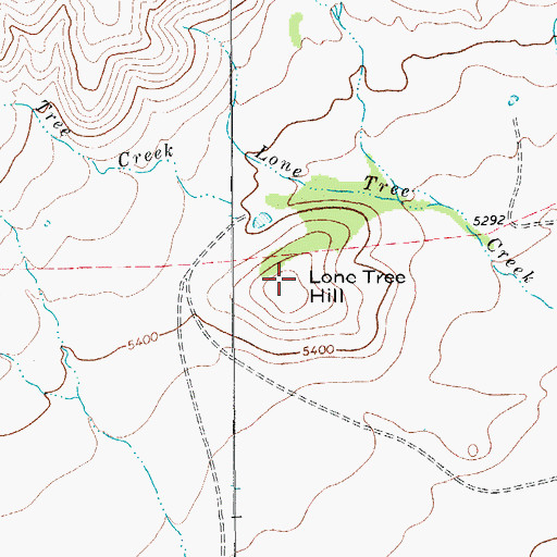 Topographic Map of Lone Tree Hill, TX