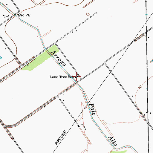 Topographic Map of Lone Tree School, TX