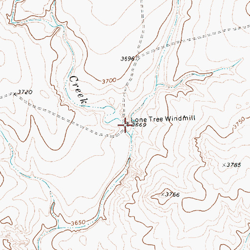 Topographic Map of Lone Tree Windmill, TX