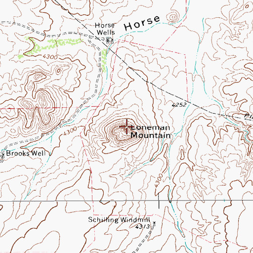 Topographic Map of Loneman Mountain, TX