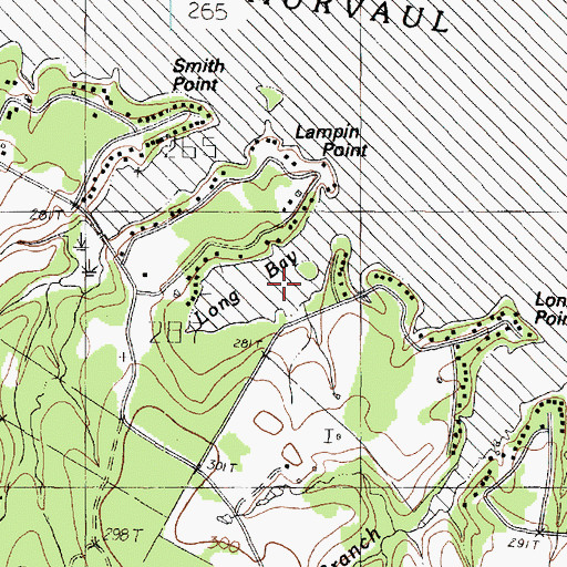 Topographic Map of Long Bay, TX