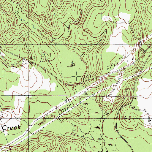 Topographic Map of Long Branch, TX