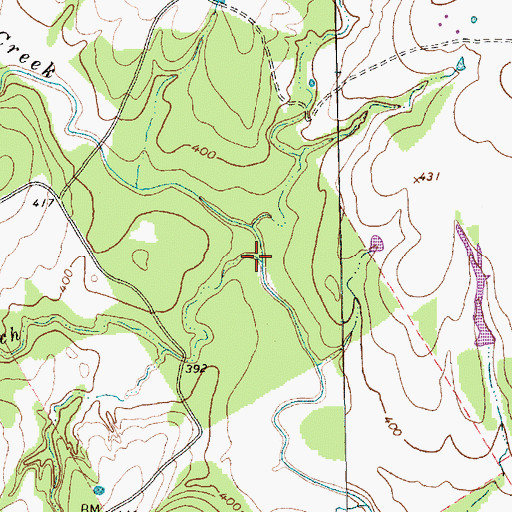Topographic Map of Long Branch, TX