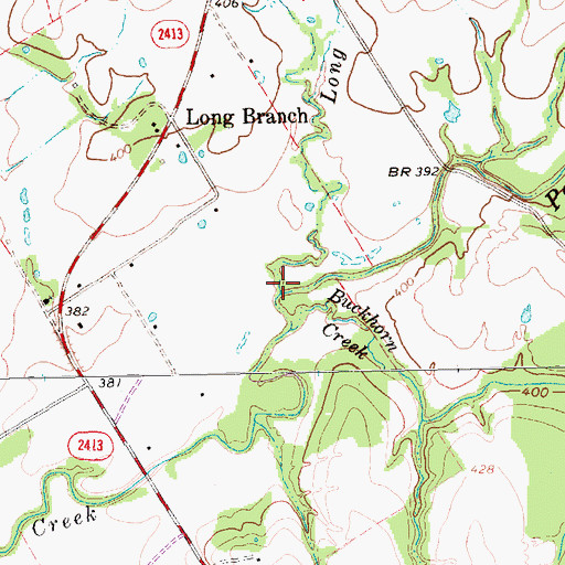 Topographic Map of Long Branch, TX