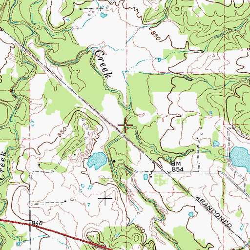 Topographic Map of Long Branch, TX