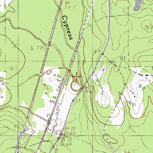 Topographic Map of Long Branch, TX