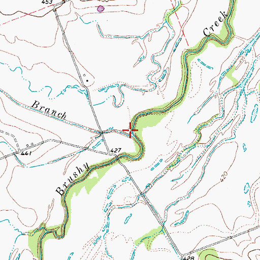 Topographic Map of Long Branch, TX
