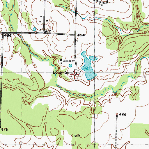 Topographic Map of Long Cemetery, TX