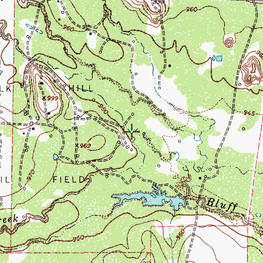 Topographic Map of Long Creek, TX