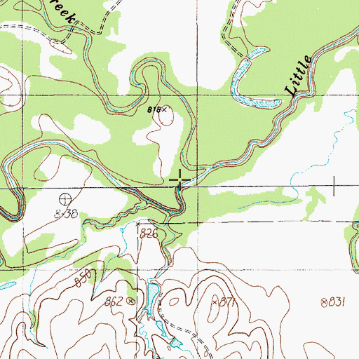 Topographic Map of Long Creek, TX