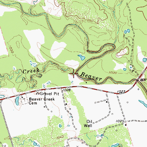 Topographic Map of Long Creek, TX