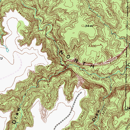 Topographic Map of Long Draw, TX