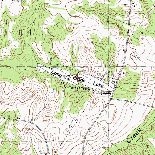 Topographic Map of Long Glade Lake, TX