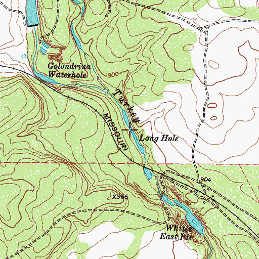 Topographic Map of Long Hole, TX