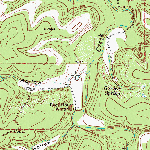Topographic Map of Long Hollow, TX