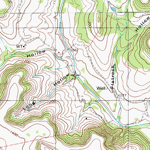 Topographic Map of Long Hollow, TX