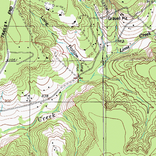 Topographic Map of Long Hollow, TX