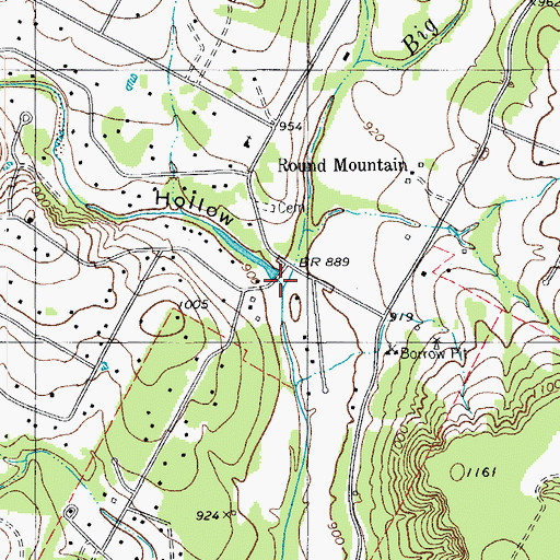 Topographic Map of Long Hollow, TX