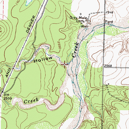 Topographic Map of Long Hollow, TX