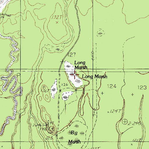 Topographic Map of Long Marsh, TX