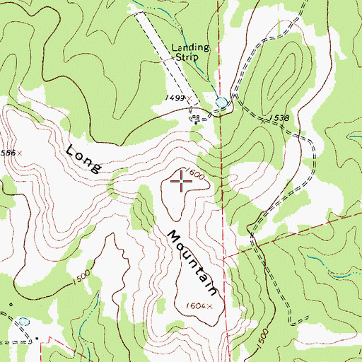 Topographic Map of Long Mountain, TX