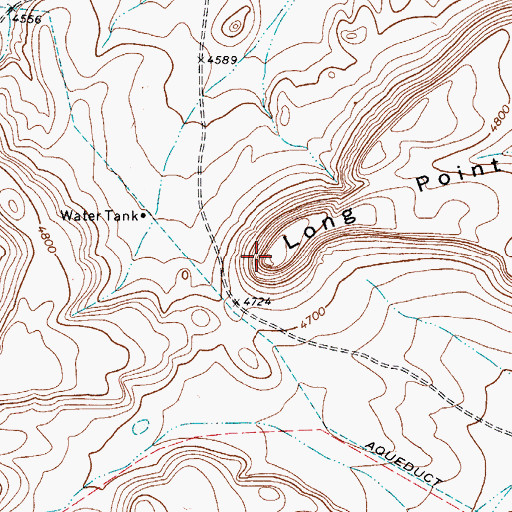Topographic Map of Long Point, TX