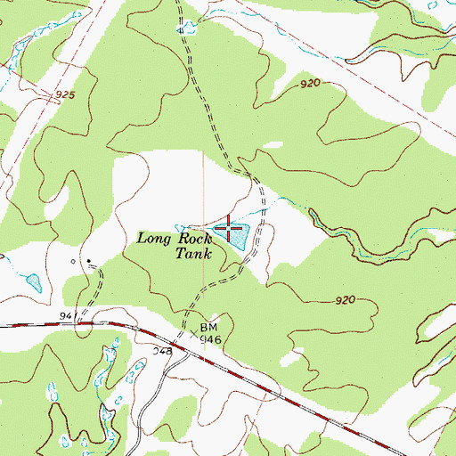 Topographic Map of Long Rock Tank, TX