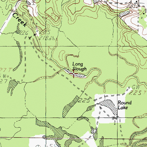 Topographic Map of Long Slough, TX