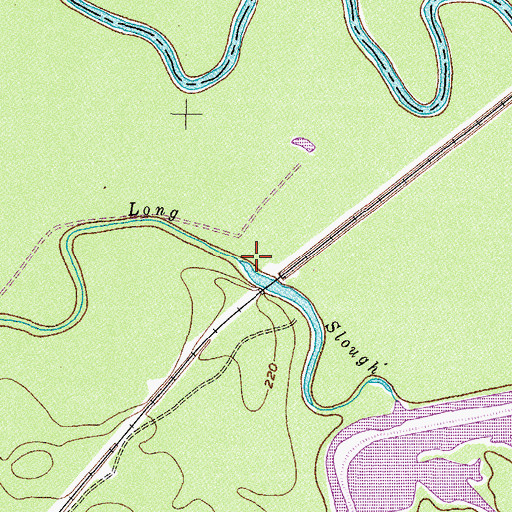 Topographic Map of Long Slough, TX
