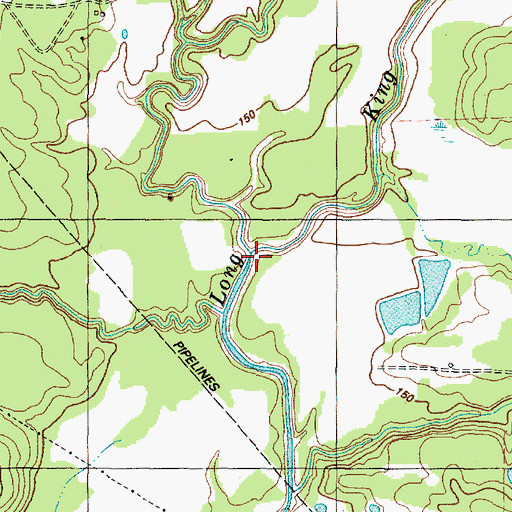 Topographic Map of Long Tom Creek, TX