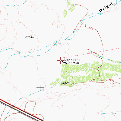 Topographic Map of Lonheano Windmill, TX