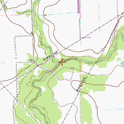 Topographic Map of Lookout Creek, TX