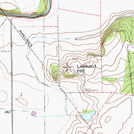 Topographic Map of Lookout Hill, TX